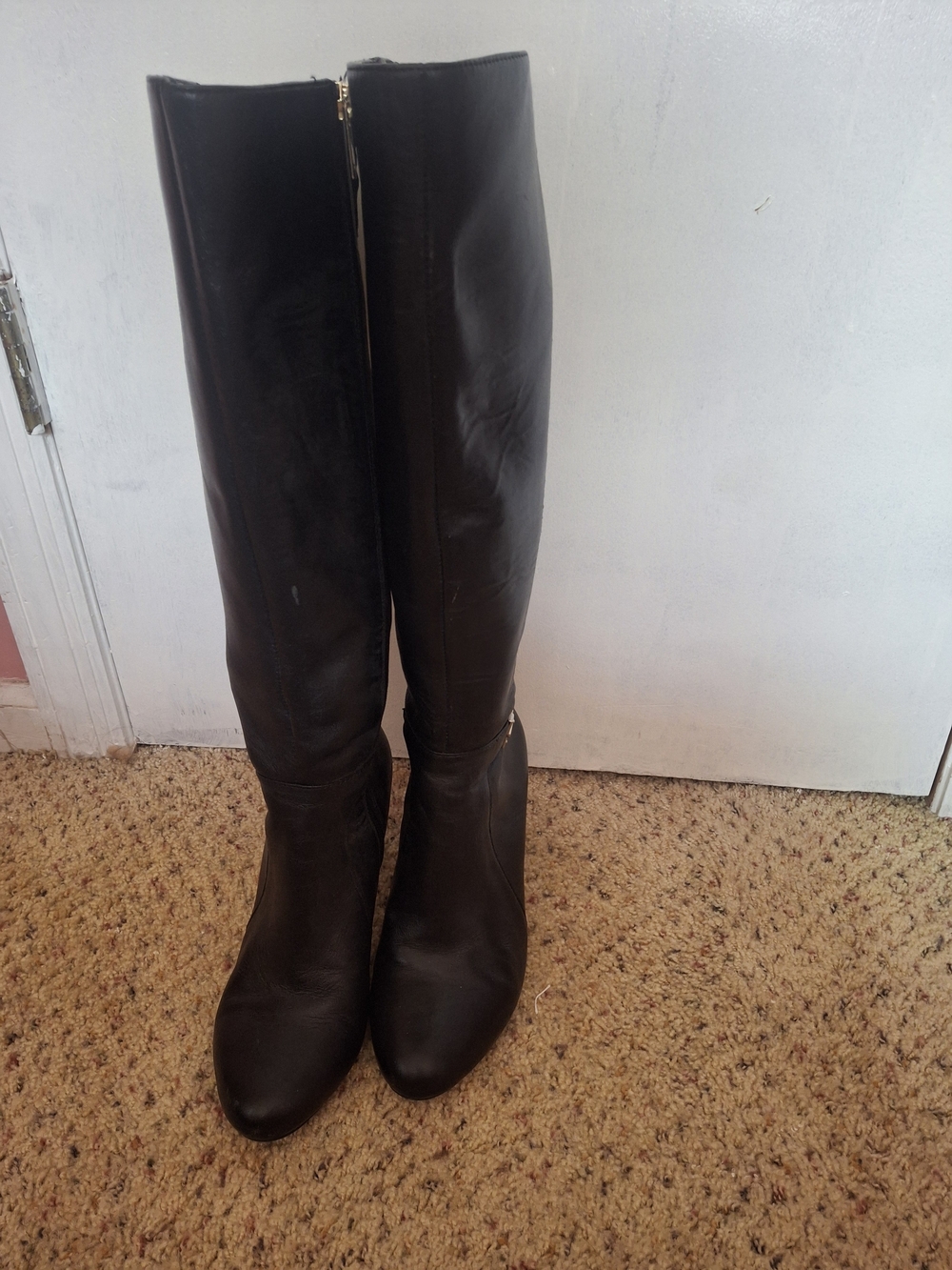 Bandolino Classic Black Leather Knee-High Boots